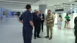 Ben Wallace visiting Manchester Airport border control News Clip