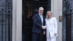 Italian Prime Minister Giorgia Meloni arrives and departs No.10 Downing Street News Clip