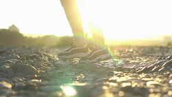 girl with Hoop in nature Stock Footage