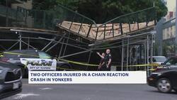 Police: 2 Yonkers police officers T-boned in chain-reaction crash News Clip