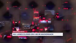 Jackknifed tractor-trailer, truck fire on Route 80 west in Hackensack snarls traffic News Clip