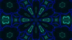 Beautiful abstract symmetry kaleidoscope with shiny neon lines Stock Footage