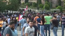 CLEAN : Lebanese protesters gather outside the Grand Serail for the 2nd day News Clip