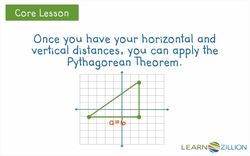 Finding Distances Between Points on a Plane Using the Pythagorean Theorem Instructional Video