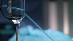 Anesthesia drop counter. Anesthesiologist hand control medical drop counter Stock Footage