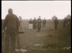 1909, Louis Bleriot sets off for first flight over the English Channel Stock Footage
