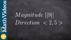 Writing the component form of a vector given the magnitude and direction vector Instructional Video