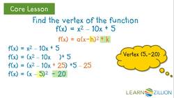 Rewriting Quadratics in Standard Form to Reveal the Vertex Instructional Video