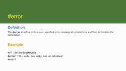 Learn and Master C Programming - #error' preprocessor directive Instructional Video