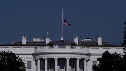 White House with flag at half mast News Clip