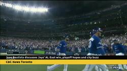José Bautista discusses Jays' AL East win, playoff hopes and city buzz News Clip