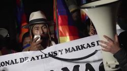 CLEAN : Bolivians protest outside US embassy in support of Cuban government News Clip