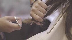 Hair Cut in Barber shop Stock Footage