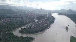 Mekong River Drone Footage Stock Footage