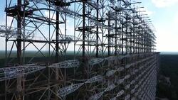 Drone aerial shots of the Duga radar station near Chernobyl News Clip