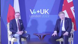 Boris Johnson on 'useful conservations' with Czech Prime Minister at V4 + UK summit News Clip
