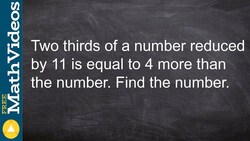 Solving for a number by using an algebraic equation - Online tutor - Free Math Videos Instructional Video