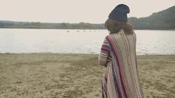 Hipster woman looking at scenic view of Mt.Fuji Stock Footage