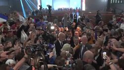 CLEAN : France: Le Pen holds final campaign rally before runoff News Clip