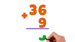 2-Digit plus 1-Digit Addition with Carry: What is 36 plus 9? Instructional Video