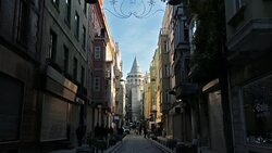 Path to Galata Tower Stock Footage