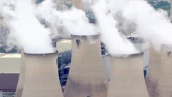 Aerials of Drax power station News Clip