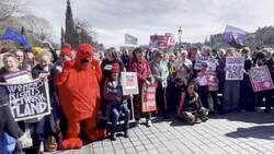Protesters rally against new Hate Crime and Public Order (Scotland) Act law in Edinburgh News Clip