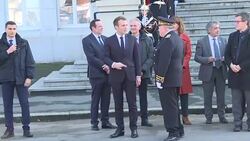 CLEAN : Macron arrives in Albert as part of WWI commemorations News Clip
