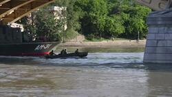 Morning scenes from boat crash site on the Danube News Clip