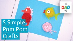 5 Cute Pom Poms Crafts Instructional Video