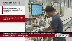 Canada's GDP grows by 2.2% annualized rate in first quarter of 2025, beating expectations News Clip