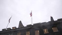 St George's flag flies over Downing St News Clip