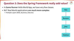 Java Programming for Complete Beginners - Java 16 - Step 09 - Q3 - 01 - Spring Framework - Does Spring Framework Add Value? Instructional Video