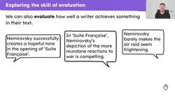 Suite Française’: evaluating ideas about a writer’s craft Instructional Video