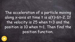 How to find the position function given the acceleration function Instructional Video