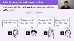Spelling words with the suffix -ous and -cious Instructional Video