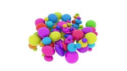 Abstract Colorful Stones on White Background Stock Footage