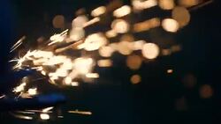 Sparks from Steel workshop Stock Footage