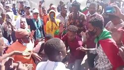 CLEAN : Sudanese rally in the capital Khartoum against military News Clip