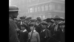 British troops guard Liverpool from strikes and rioting following World War I News Clip