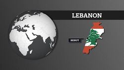 Earth Sphere Map and Lebanon Country Map with National Flag Stock Footage