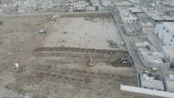 Drone aerials of mass graves in Yemen News Clip
