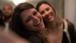 Friends Taking a Selfie at House Party Stock Footage