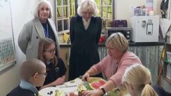 Camilla visits primary school in Bath News Clip