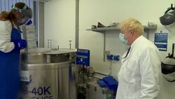 Boris Johnson visiting Oxford vaccine research lab News Clip