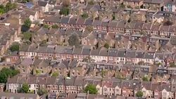 Aerial View of Suburban Victorian Houses in London, UK. 4K Stock Footage