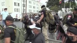 CLEAN : Protesters scuffle with police as Peru's Castillo survives impeachment vote News Clip