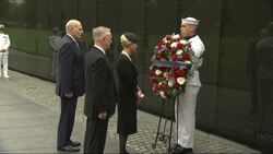 Cindy McCain places wreath at Vietnam memorial News Clip