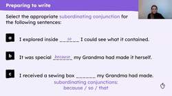 Writing sentences about a special item based on 'The Proudest Blue' Instructional Video