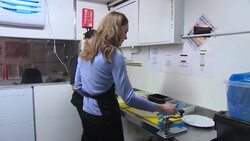 Catherine, Duchess of Cambridge prepares food in the Social Bite cafe News Clip